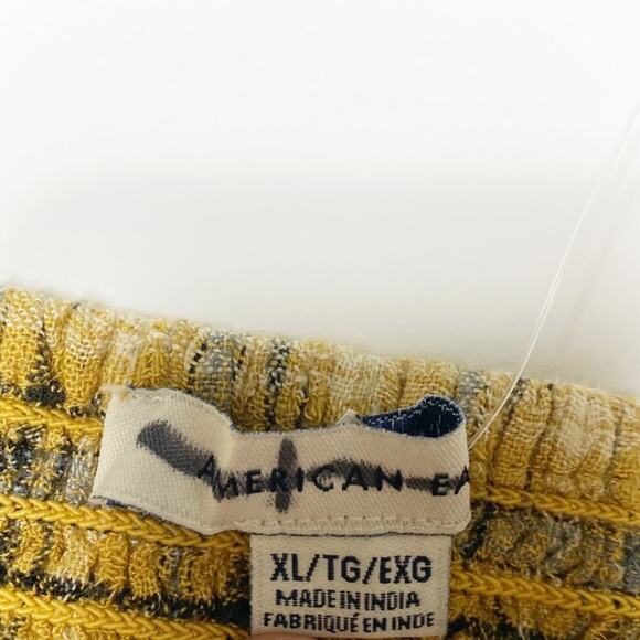 American Eagle Yellow Plaid Fall Women Crop Top XL - Picture 6 of 8